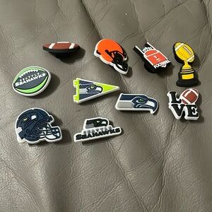 Seattle Seahawks Football Themed Shoe Charms Set